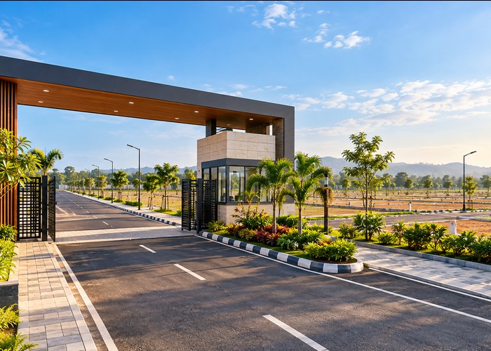 Plotted development entrance gate